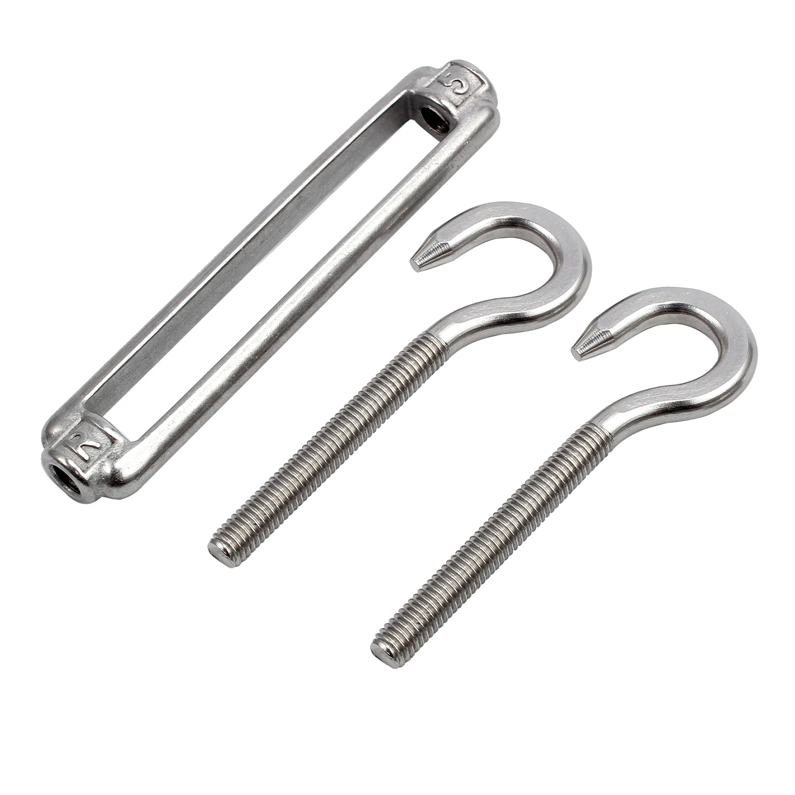 Proster 8 Pcs Stainless Steel Hardware Accessory Kit Sun Sail Shade Canopy Fixing Fittings Padeye turnbuckle snap hook Kit Set