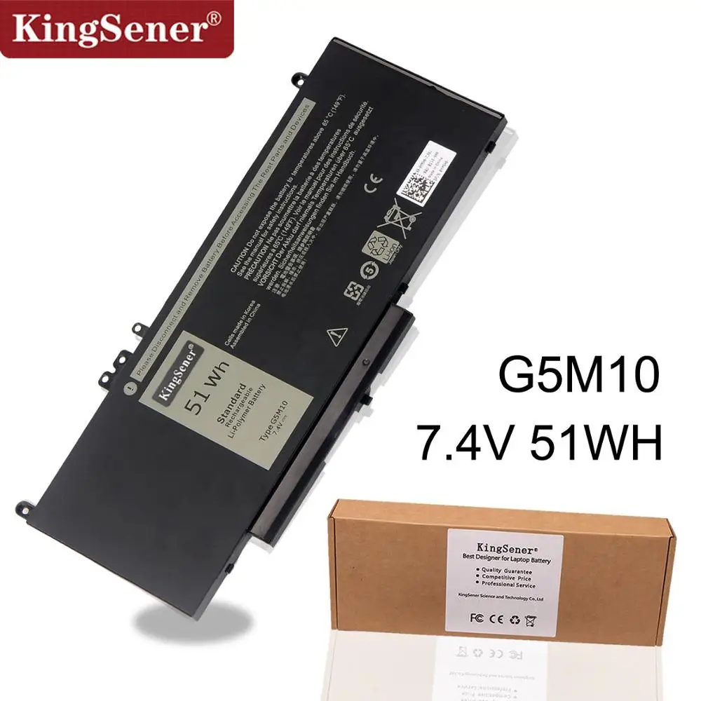 Цена KingSener G5M10 Аккумулятор для ноутбука DELL Latitude E5250 E5450 E5470 E5550 E5570 8V5GX R9XM9 WYJC2 1KY05 7,4 V 51WH
