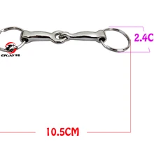 Цинковое литье кольцо с изображением лошади snaffle bit брелок, с уплотнительным кольцом. Серебряный цвет(SK008