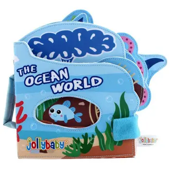 

JOLLYBABY Baby Activity Soft Book, Infant Non-Toxic Cloth Book, Toddler Intelligence Development Early Education Book, Shower