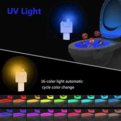 Ванная комната унитаза лампы 16 Цвета светодио дный Сенсор Подсветка аромат ночные огни движения Ванная комната Унитаз свет сиденья свет