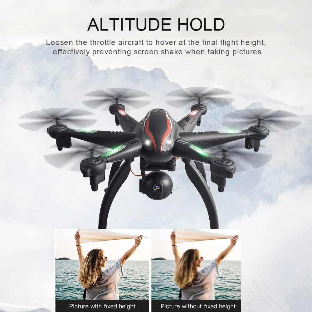 

RC Drone L100 2.4G 720P Wide-Angle WiFi FPV Camera 6-axis GPS Foldable Mini Drone Hexacopter Auto Follow RC Toy for Adults Kids