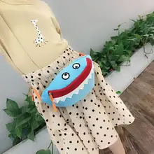 Холщовые поясные сумки с героями мультфильмов, Детские поясные сумки с изображением акулы для мальчиков и девочек, деньги сумочки банановые сумки для женщин, поясная сумка bolsos mujer
