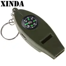 Новое поступление Военный Зеленый 4в1 Мини инструмент выживания свисток термометра Лупа с компасом компас свисток MS568