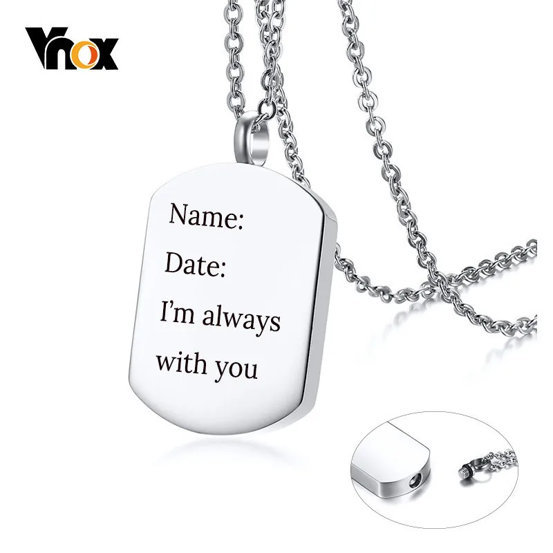 

Vnox Cremation Urn Necklaces for Women Man Personalize Engraving Name Date Love Gifts Memorial Keepsake Jewelry