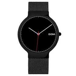 DOM мужской ремень часы ультра-тонкий сетки кварцевые часы моды случайные