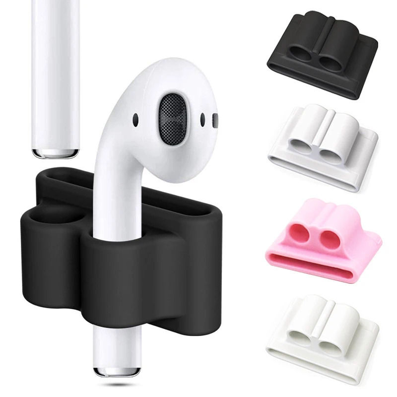 Portable Anti-lost Silicone Holder For Apple AirPods Earphone Accessories Soft Silicone Case Clip for Apple Watch Band Strap