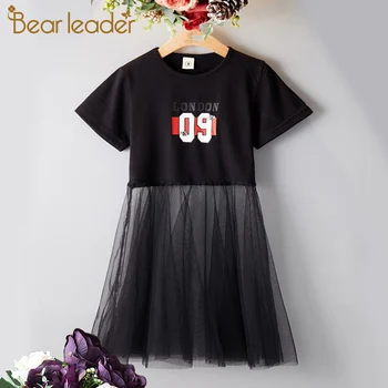 

Bear Leader Girls Clothes 2020 New Summer Girl Dresses Shortsleeve Fashion T-shirt Mesh Dress Princess Dress Children Clothing