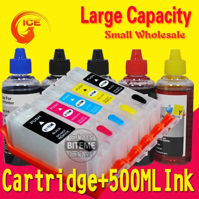 For Canon MG5740 MG6840 MG 5740 MG 6840 Refillable ink cartridge PIxma printer 5 Color ink
