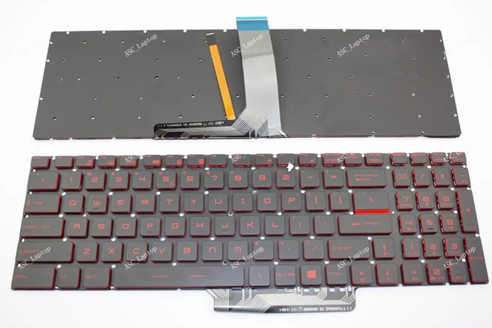 Новая клавиатура QWERTY для ноутбука MSI GL63 8RC GL63 8RD GL73 8RC GL73 8RD с красной подсветкой, без рамки, красная печать