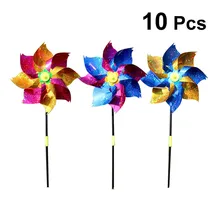 10 шт. красочные пластиковые ветряные Спиннеры Pinwheel мельница для сада вечерние декор для детей игрушка ветряной мельницы набор 54x42 см