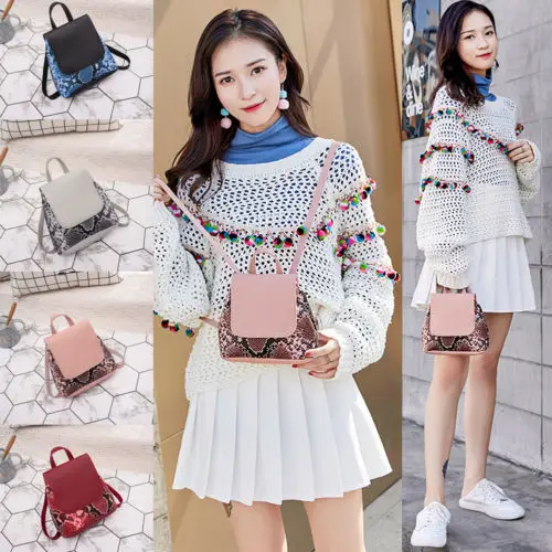 

Women Backpack Travel Mini Small PU Leather Shoulder School Bag New Ladies Hot PU Bags Female
