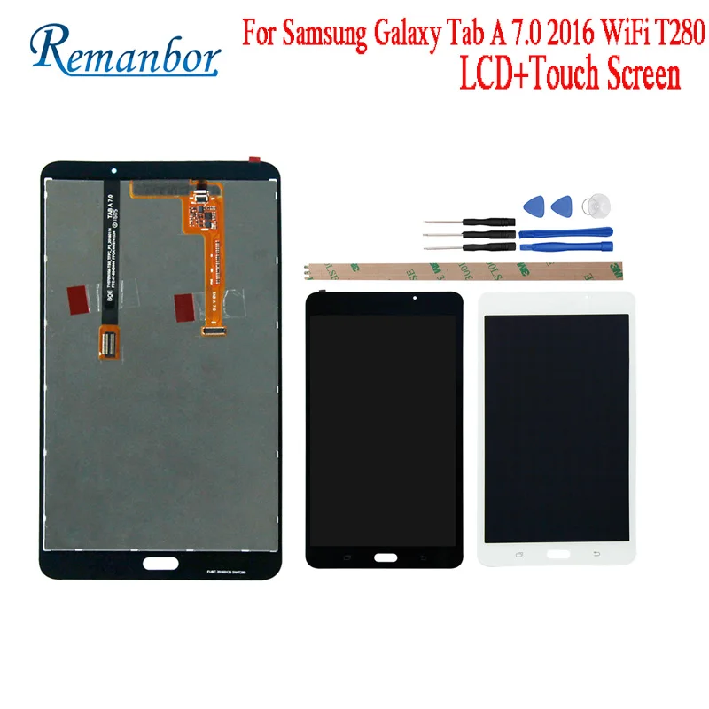 

Remanbor For Samsung Galaxy Tab A 7.0 2016 WiFi T280 LCD Display and Touch Screen Adjust Brightness Assembly Repair Parts +Tools