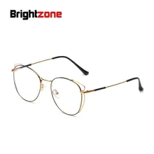 Brightzone Cat Анти-голубые легкие очки полная оправа модные круглые женские оптические Ретро компьютерные прозрачные линзы декоративные очки(Китай