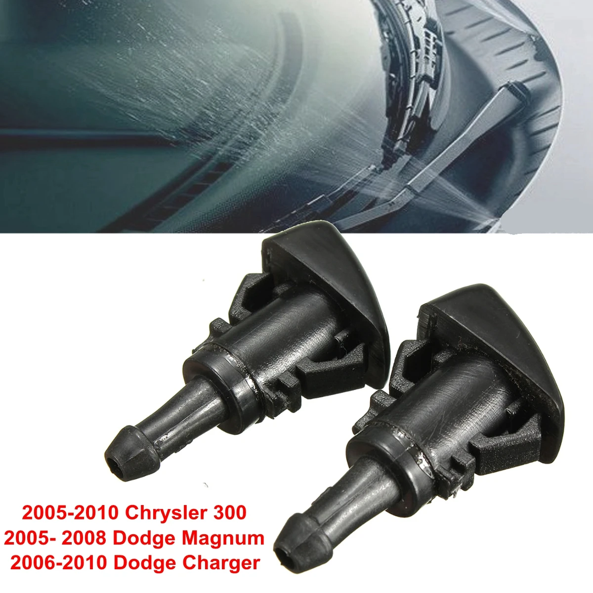 

2x Windshield Water Sprayer Washer Nozzle For Chrysler 300 for Dodge/ Magnum Charger