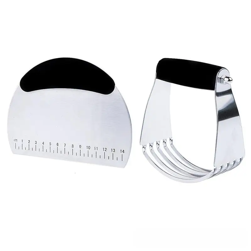 

Pastry Cutter & Dough Scraper Set,Stainless Steel Multipurpose Scraper/Pizza Dough Blender/Chopper-Premium Kitchen Pastry Set