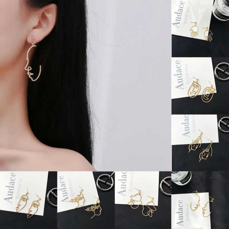 Серьги подвески в ретро стиле с абстрактными вырезами|Серьги-подвески| |