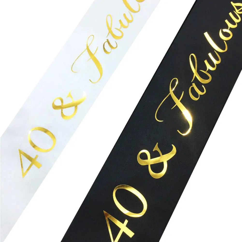 40 & Fabulous Sash 40th день рождения Бронзовый пояс подарок на украшения товары для