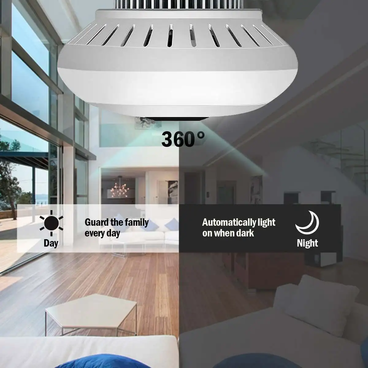 WiFi Wireless Panoramic 960P Light Bulb IP Camera Lamp APP Control Bulb Camera Two Way Talk Audio VR Security Bulb WIFI camera