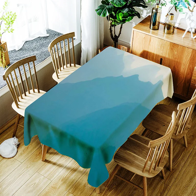 Mountain Landscape Forest Tablecloth Waterproof Oilcloth Rectangular Tapete Table Cloth Dining Kitchen Table Cover Protector