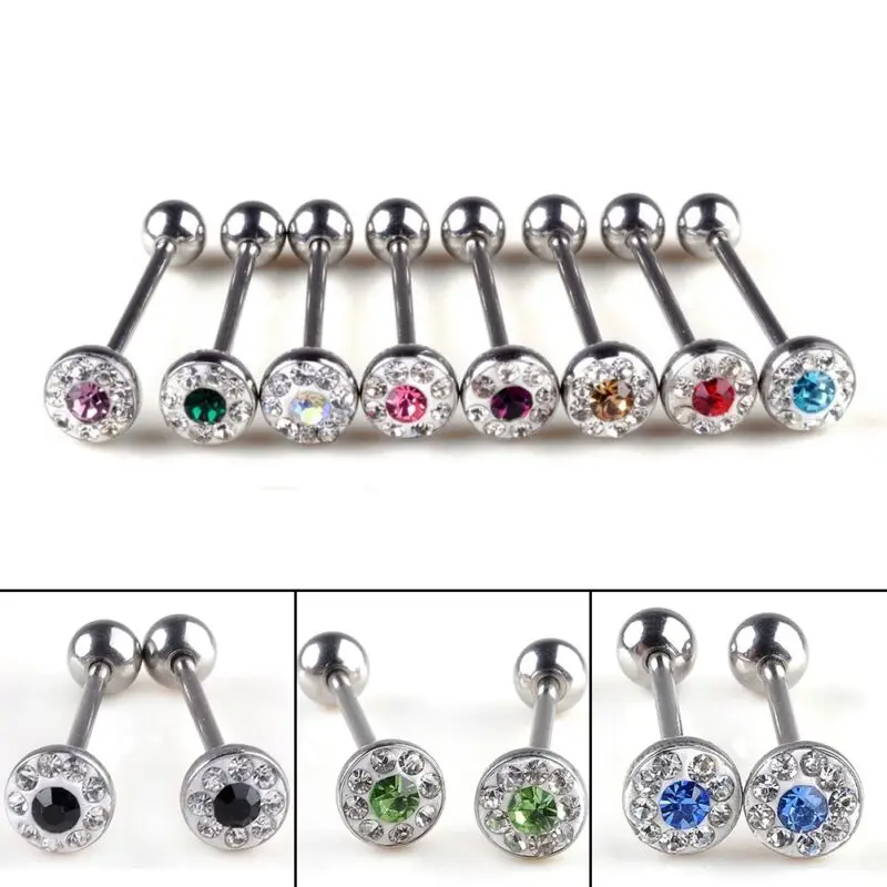 

1pcs Crystal Steel Tounge Nipple Rings Bars Barbell Body Piercing Jewelry Ring Sexy Ring Body Piercing Jewelry Piercing Barbell