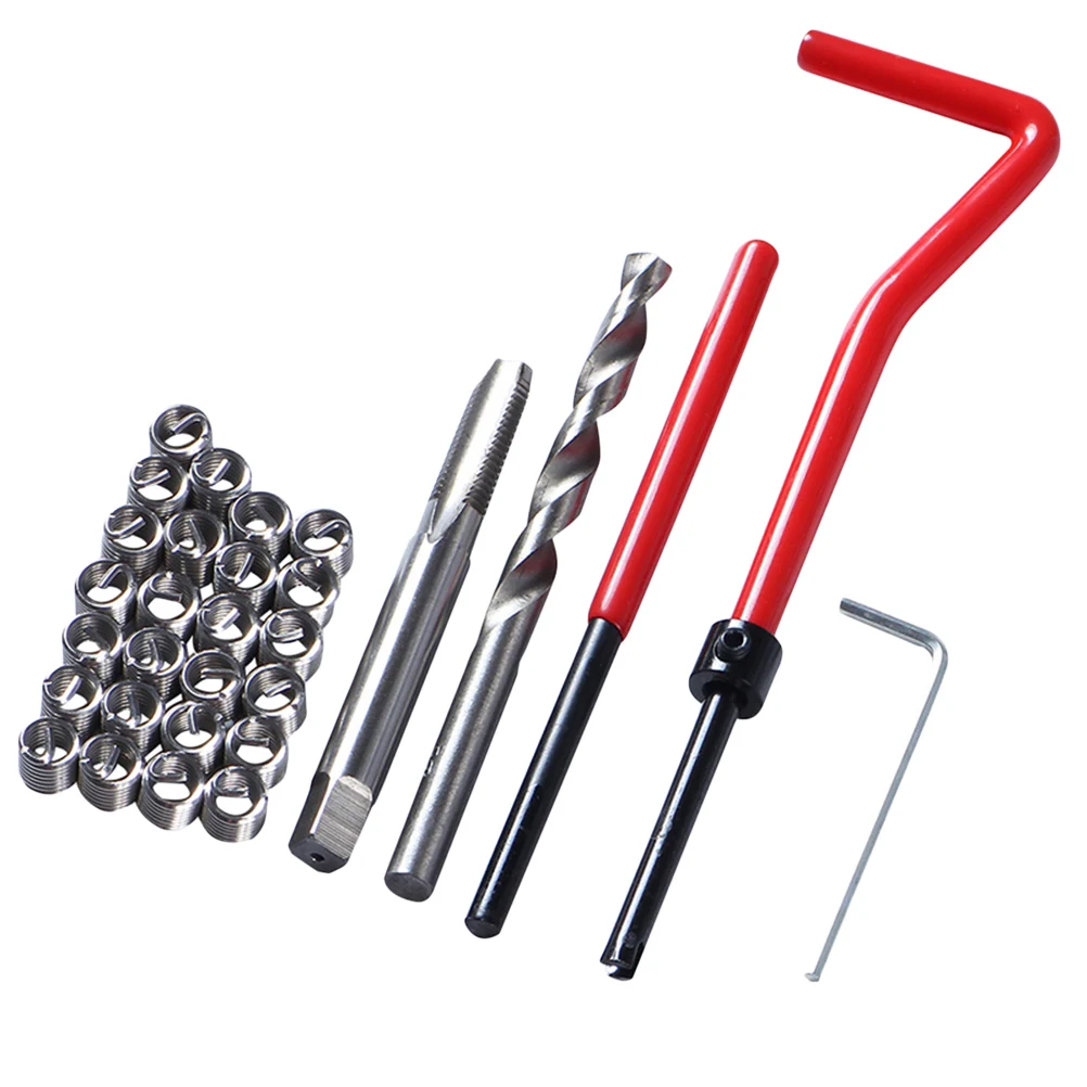 

30 Pcs Thread Repair Kit Installation Metric M6 Insert Tool for Restoring Damaged Threads in Steel Iron Aluminum Cast