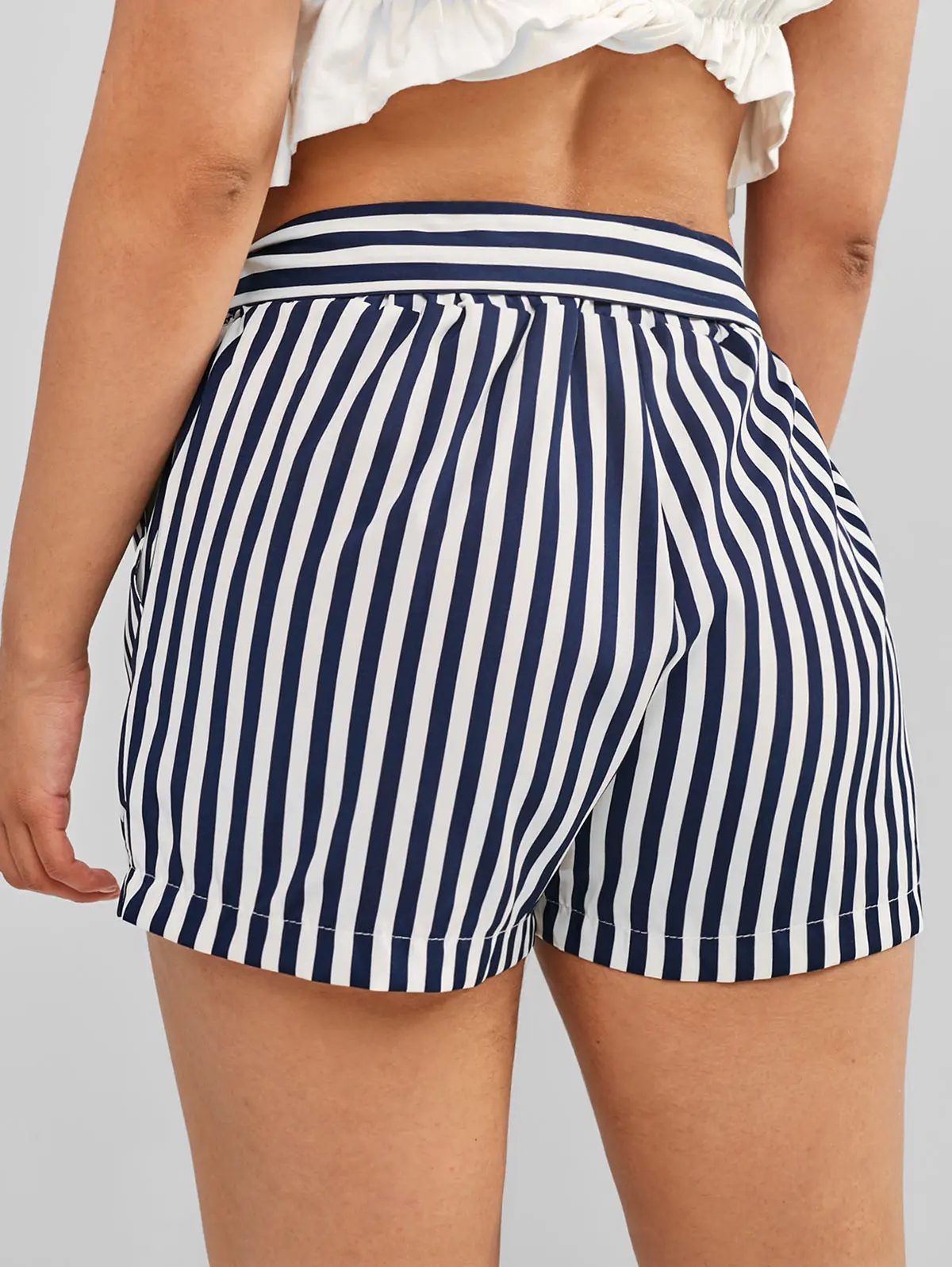 ZAFUL Полосатые эластичные поясные шорты Пояс эластичная уличная одежда