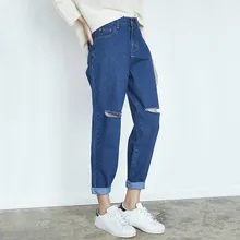 Jeans For Women Casual Ripped Hole Jeans Denim Pants 2019 Ankle-Length High Waist Loose Fashion Harem Pants Trousers Jeans For Women Casual Ripped Hole Jeans Denim Pants 2019 Ankle-Length High Waist Loose Fashion Harem Pants Trousers