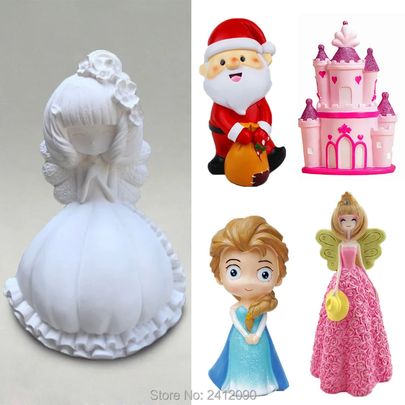 

Angel silicone mold for plaster figurine crafts clay toys decorating tools gypsum model DIY Plaster dolls christmas mould