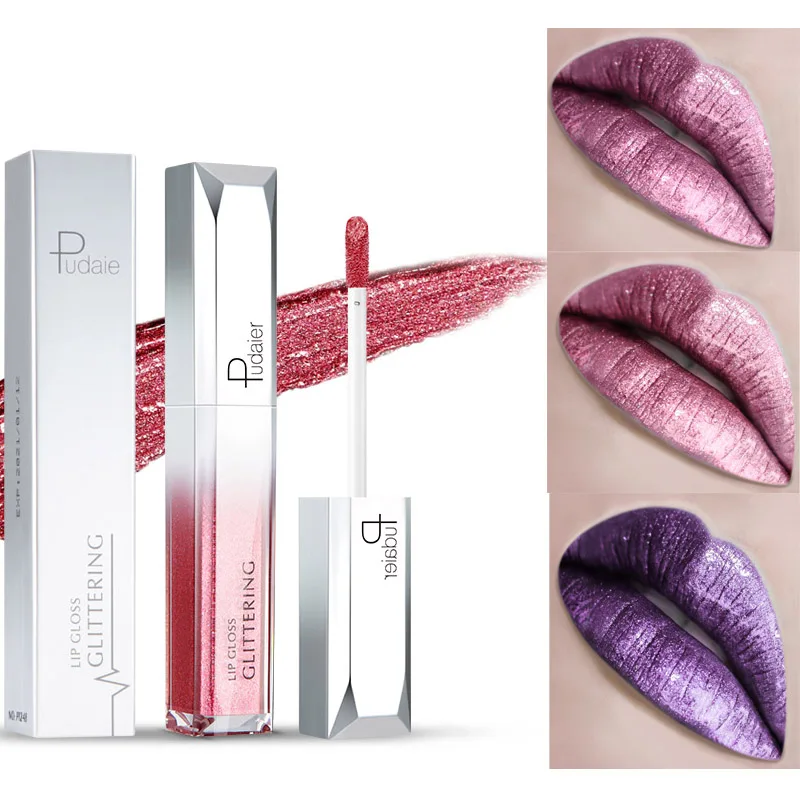 

Rakado Diamond Glitter Lipstick Lip Gloss Shimmer Pearl Liquid Metallic Starry Shine Lip Gloss Tint Waterproof Cosmetic Lipstick