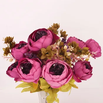 

New European Silk Peony Artificial Flowers Bouquet Wedding Fake Flowers Festival Supplies Home/Wedding/Store/Party Home Decor