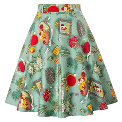 Летние женские модные Флористический с высокой талией линии юбка-клеш миди плиссированная юбка
