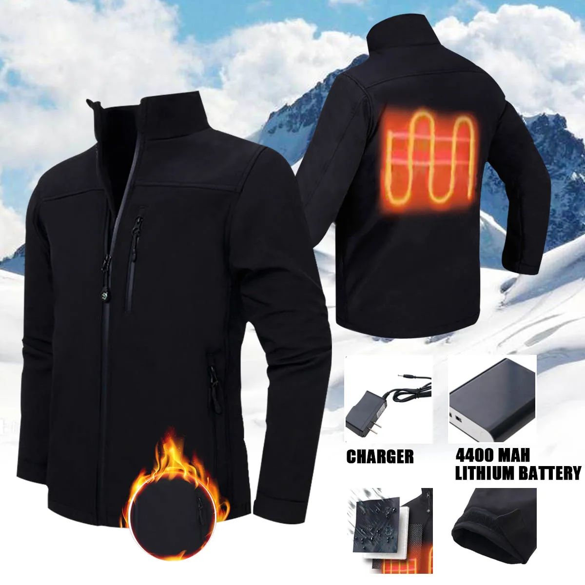 

Best Upgraded Mens Womens Outdoor Heated Battery Heating Jacket Winter Carbon Fiber Electric Thermal Clothing Jacket