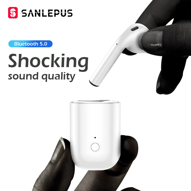 

SANLEPUS Bluetooth Earphone Wireless Sport Earbud 5.0 Stereo Headphone With Mic And Charging Box For Phones and Music