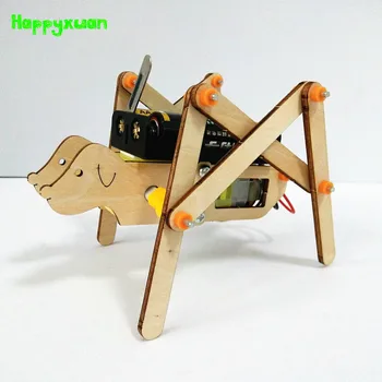 

Happyxuan DIY Walking Robot Kits Dog Physics Educational Electric Science Toy Experiments Kid Scientist Discovery Gifts Teenager