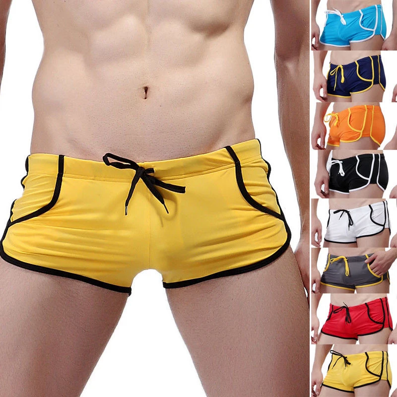 

Men's swimming shorts swim trunks glamour swimwear underwear pocket boyshort briefs