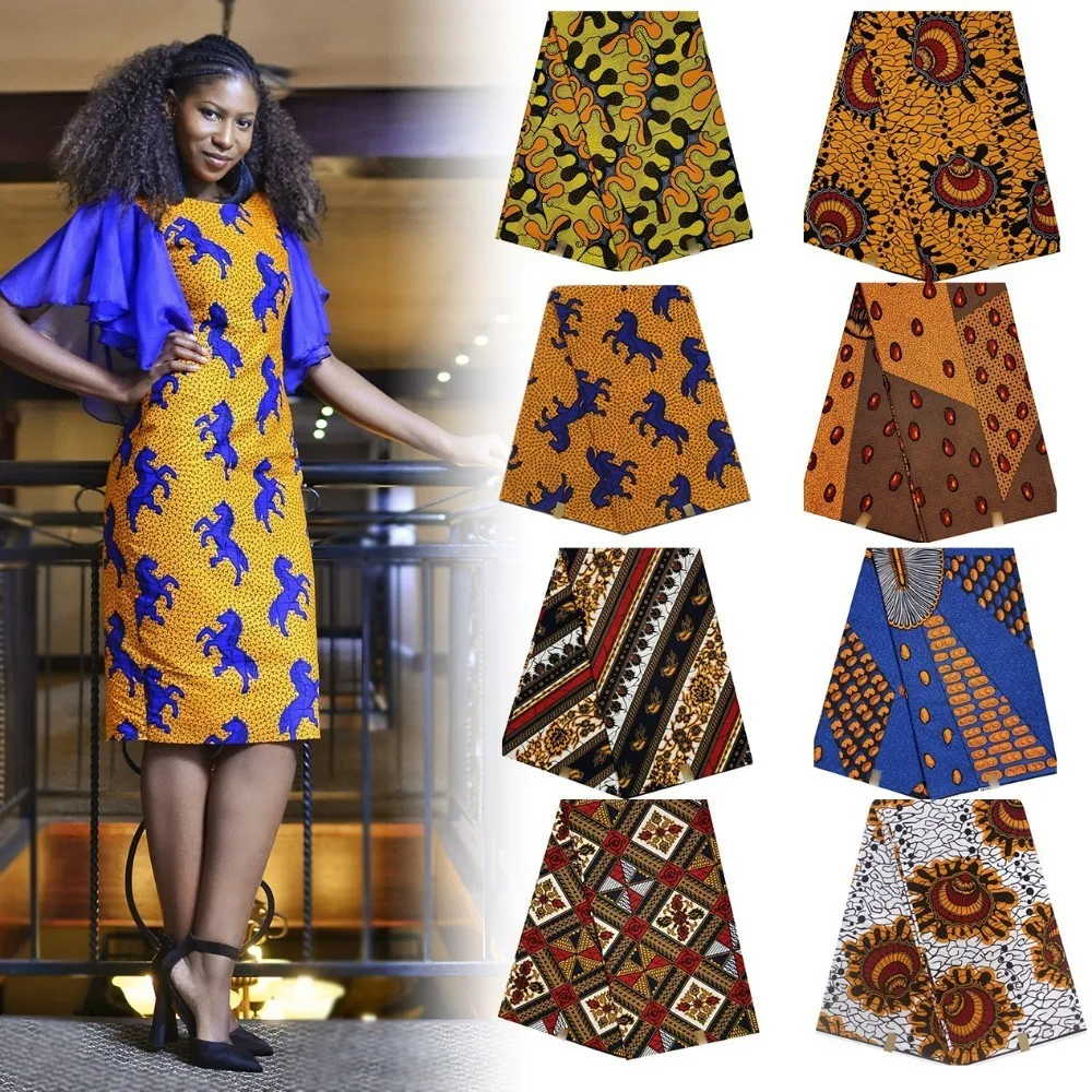 

100% Cotton Hollandais Wax High Quality Ankara Fabric African Sewing Material Veritable Wax Hollandais Guaranteed Real Dutch Wax
