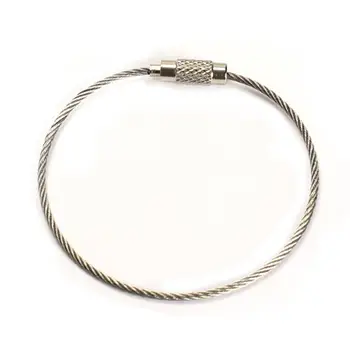 

Stainless Steel 10pcs Wire Keychain wire rope key Chain carabiner Cable Key Ring Keyring for Outdoor Car styling Accessories