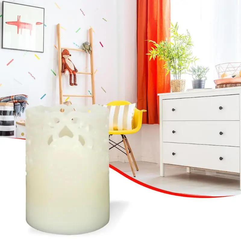 

Flameless Electronic Candle Light Tealight Hollow LED Paraffin Night Lamp Wedding Birthday Party Home Bedroom Decorative Lights