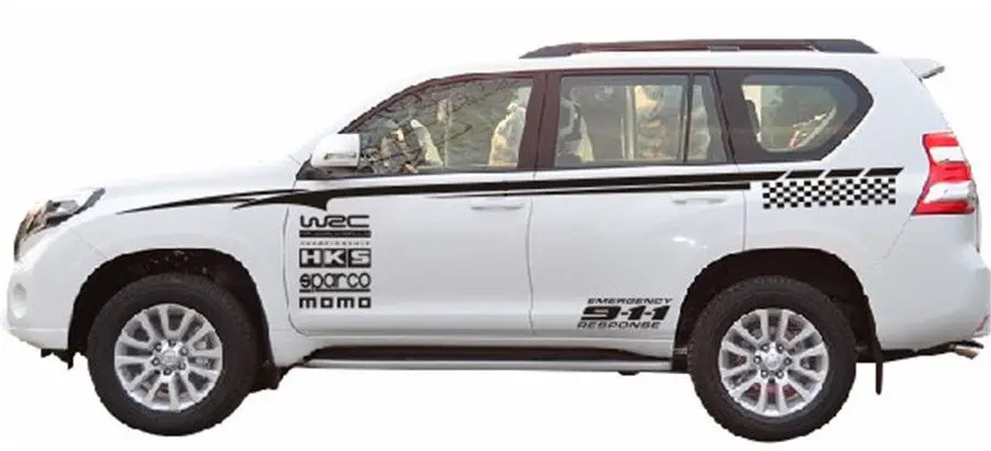 Черный цвет автомобиля боковой корпус водонепроницаемый виниловая наклейка DIY Украшение Автомобиля Стикер