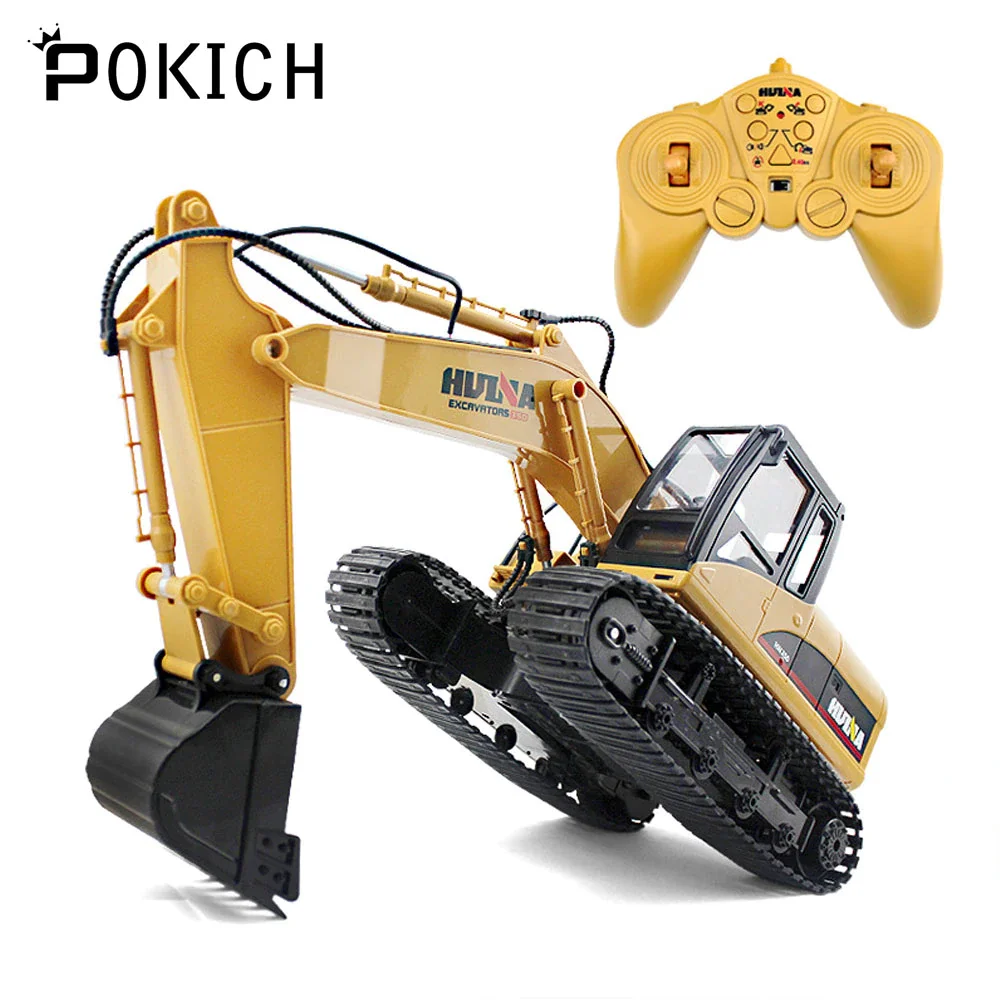 

Pokich 15 Channel RC Truck Excavator 2.4G Remote Control Crawler Tractor 1:14 Construction Engineering Vehicle Digger Toys