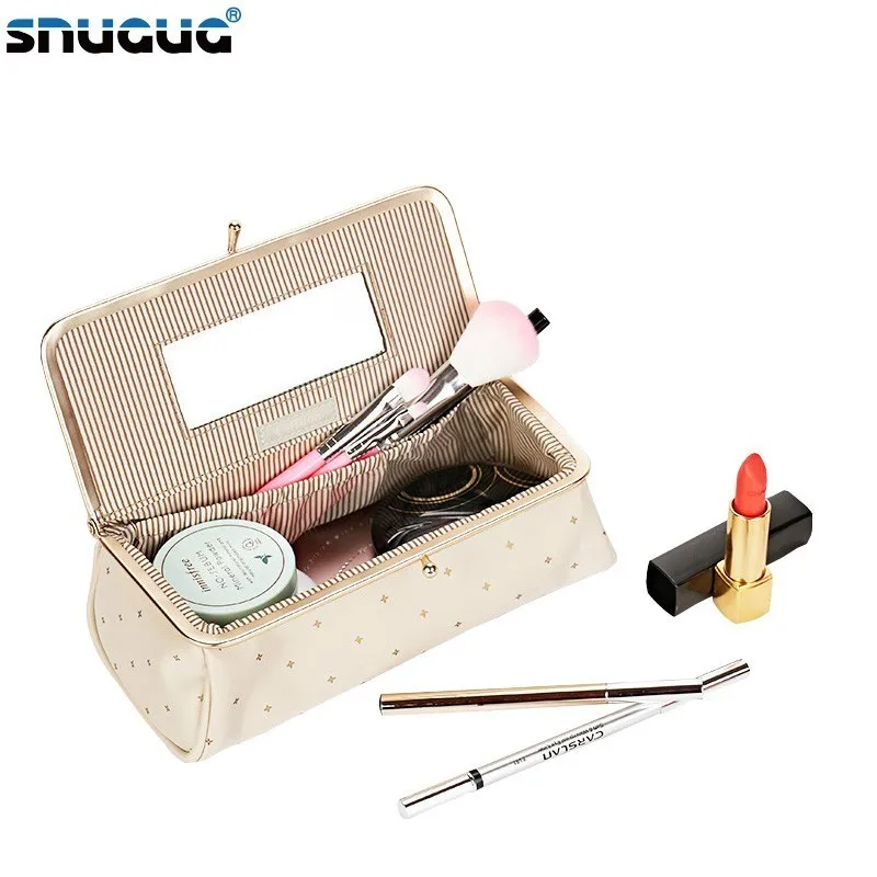 2018 New Women Pretty Makeup Bag With Mirror Portable Lipstick Cosmetic