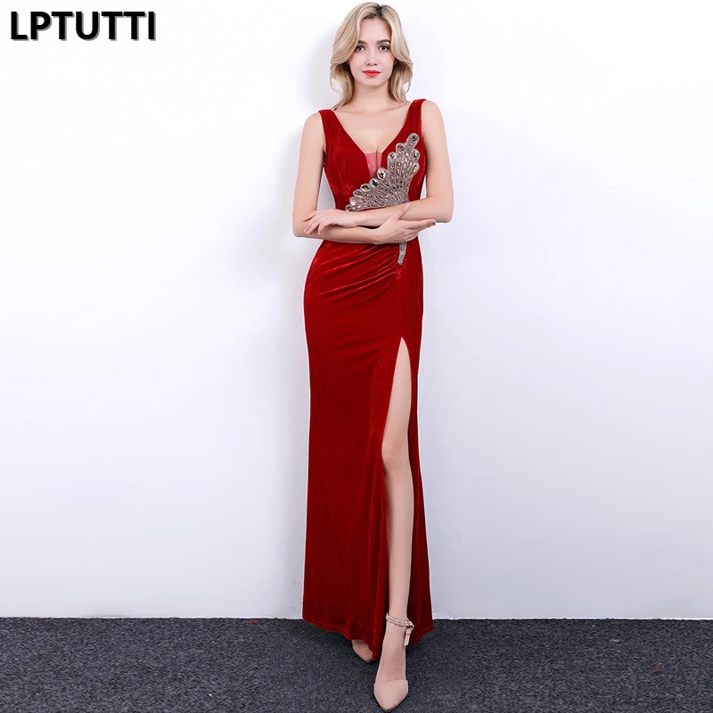 LPTUTTI Embroidery Crystal Gratuating New For Women Elegant Date Ceremony Party Prom Gown Formal Gala Luxury Long Evening Dress | Свадьбы и