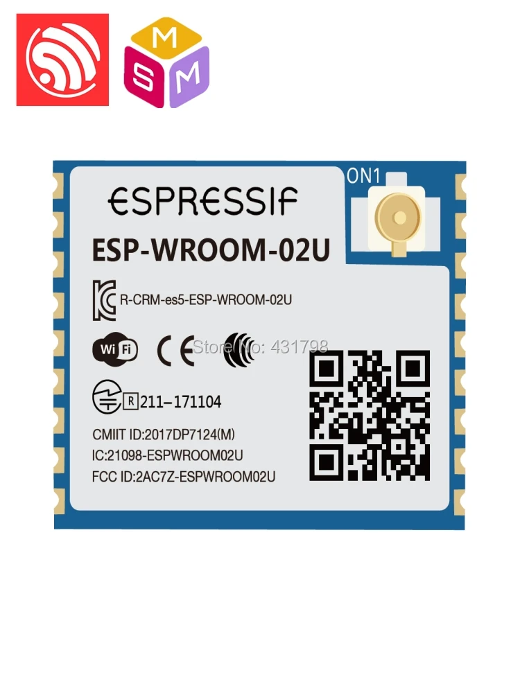 

AIOT Espressif SoC ESP8266 WiFi module ESP-WROOM-02U Serial port transparent transmission wireless Support UART Mode automation