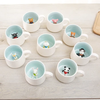 

400ml Cute Animal Ceramic Mugs Cartoon Coffee Milk Tea Breakfast Cup Novelty Gifts Mugs