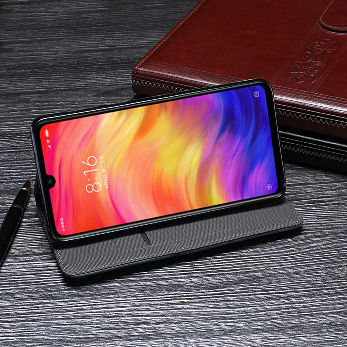 Для Xiao mi Red Note 7 Pro K20 Чехол бумажник в стиле ретро из искусственной кожи чехол с