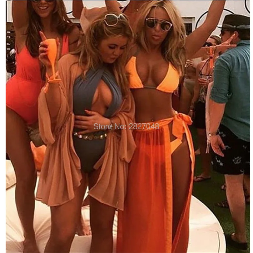 

Sexy 2019 Beach Dress Beach Sarongs Sexy Cover-Up Chiffon Bikini Swimwear Tunic Swimsuit print Bathing Suit Cover Ups Pareo Wrap