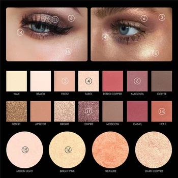 

18 Colors Eyeshadow Palette Matte Diamond Glitter Eye Shadow in One Palette Blush Earth Color Makeup Cosmetics