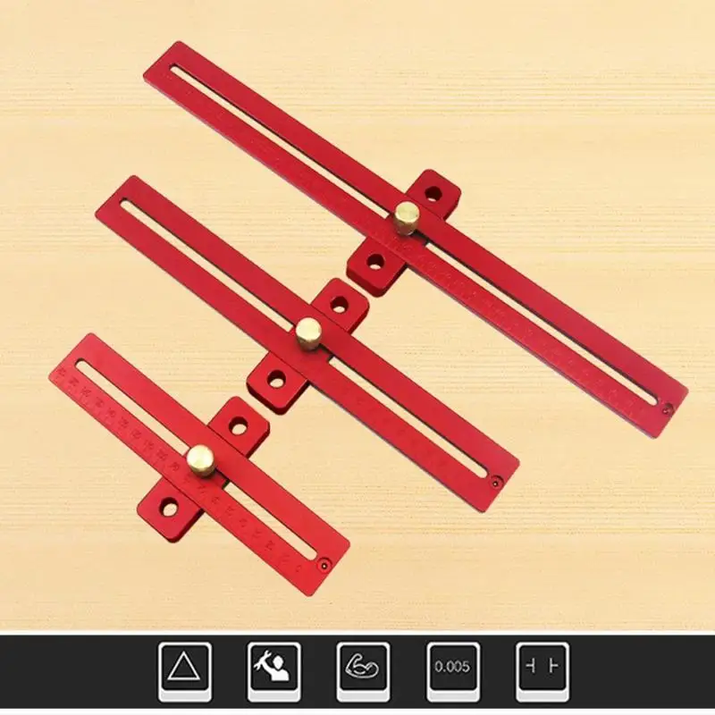 

Aluminum Precision T-270 DIY Woodworking Marking RulerAlloy Scribing Ruler Woodworking Hole Ruler Marking Measuring Tool