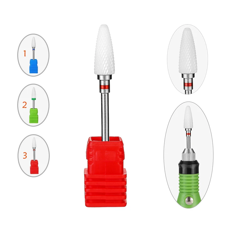 

Meisha 1pcs 3/32" Ceramic Nail Drill Bits Electric Nail Milling Cutter for Manicure Pedicure Nail Drill Accessories HF0013